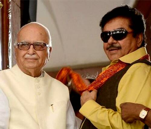 அத்வானியுடன் பாஜக மூத்த தலைவர் சத்ருஹன் சின்ஹா Shatrughan Sinha, Advani
